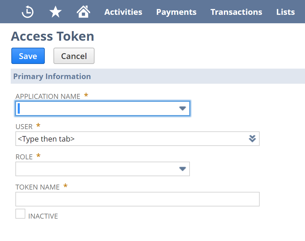 Access Token editor